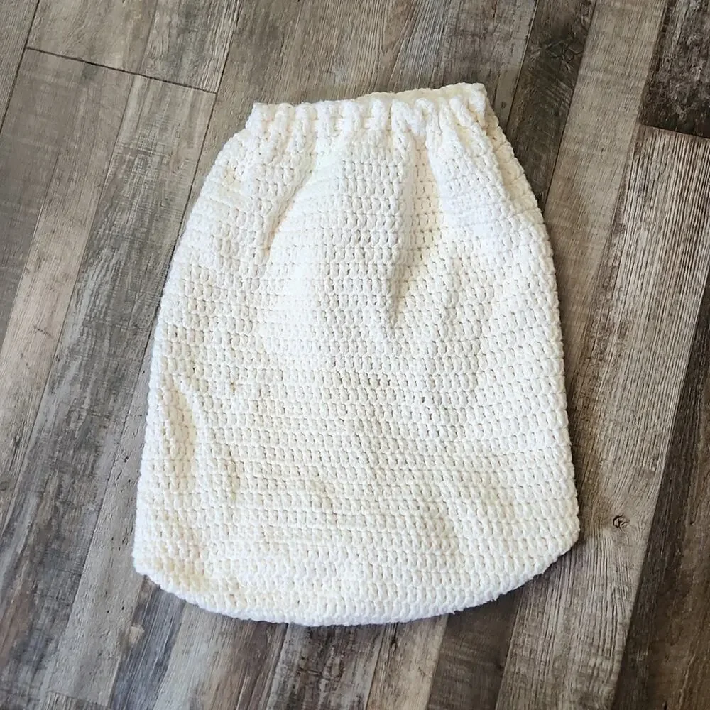 Crocheted Cream Colored Open‎ Knit Hobo Bag Purse Drawstring Boho Hippie